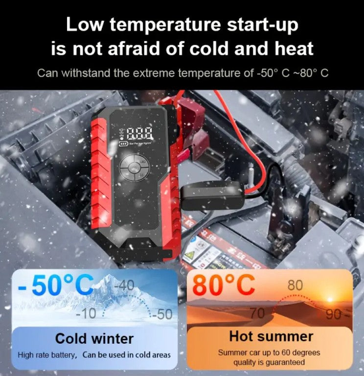 12V smart clip car starting power supply, portable car wireless inflatable pump power bank