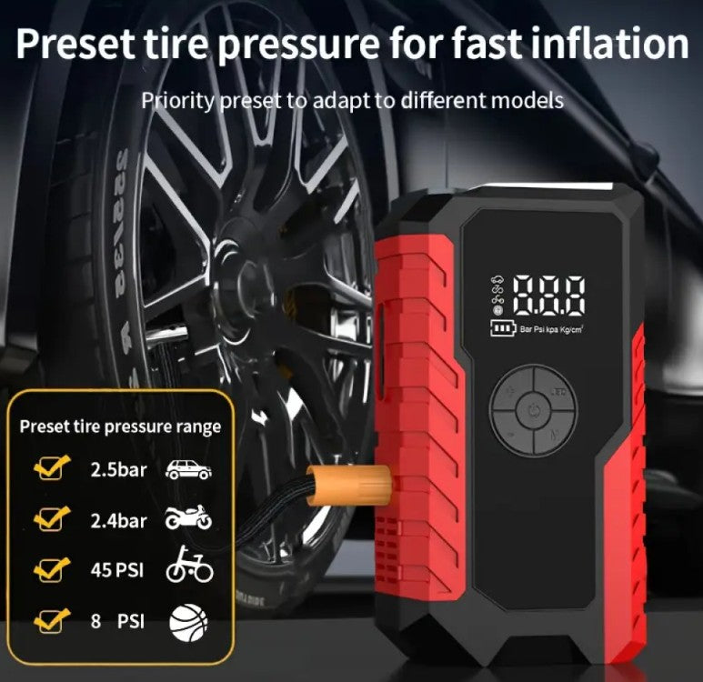 12V smart clip car starting power supply, portable car wireless inflatable pump power bank