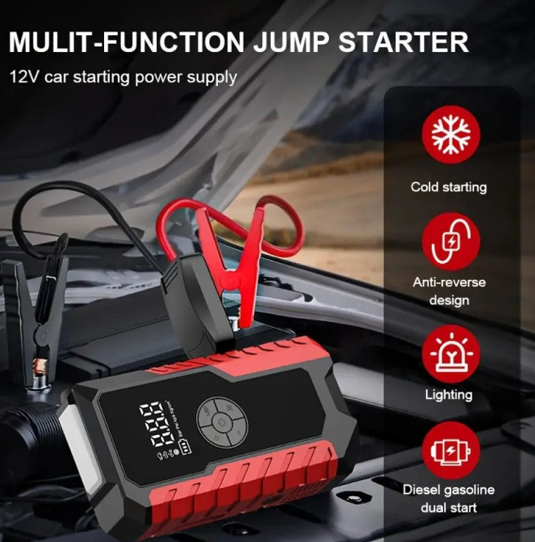 12V smart clip car starting power supply, portable car wireless inflatable pump power bank
