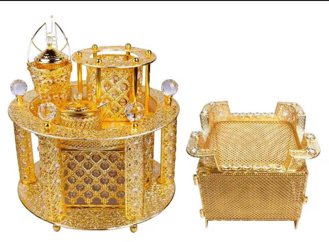 Golden circle Habesha coffee table set with extra electric stove, stove holder and electric coffee grinder