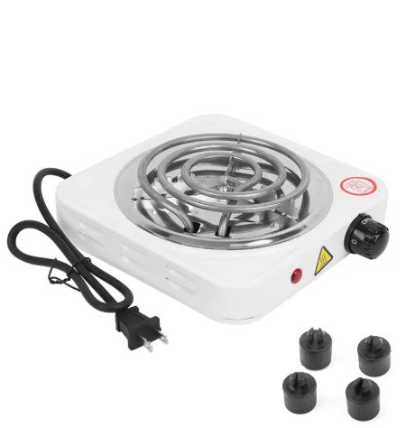 Golden oval Habesha coffee table set with extra electric stove, stove holder and electric coffee grinder